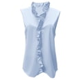 thumbnail image 2 of Womens Tank Tops Ladies Summer Dressy Sleeveless Business Casual Blouses Office Work Shirts Blue XL, 2 of 5