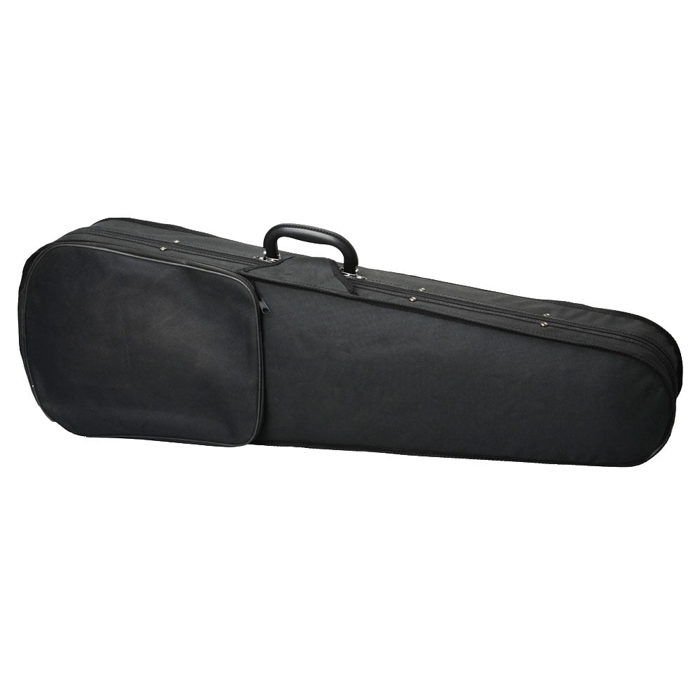 Triangle Shape Case with Silver Gray Lining for 4/4 Violin Black/Durable Cloth Fluff
