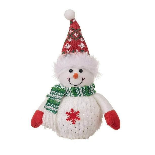 Christmas Table Decorations 10 Inch Lighted Plushs Snowmen Figurines Light Up Snowman Holiday Present Battery Operated Xmas Gifts Winter Tablet