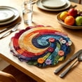 thumbnail image 4 of Round Placemats Set of 6, 15" Woven Table Mats, Non-Slip Heat-Resistant, Washable Dining Chargers, Kitchen Hot Pads, Farmhouse Décor, Wedding & Holiday Use(D), 4 of 8