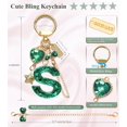 thumbnail image 2 of PTSPLLMY Bling Cute Keychain Initial Letter Gift for Women Girls Pink Purple Key Chain Cup Bag Charms Accessories, 2 of 6