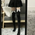 thumbnail image 1 of Baohd Knee Socks Cute Beautiful Modified Leg Shape Simple Design Perfect Matching High Stockings Single Needle Hose for Theme Party White Black Sock, 1 of 6