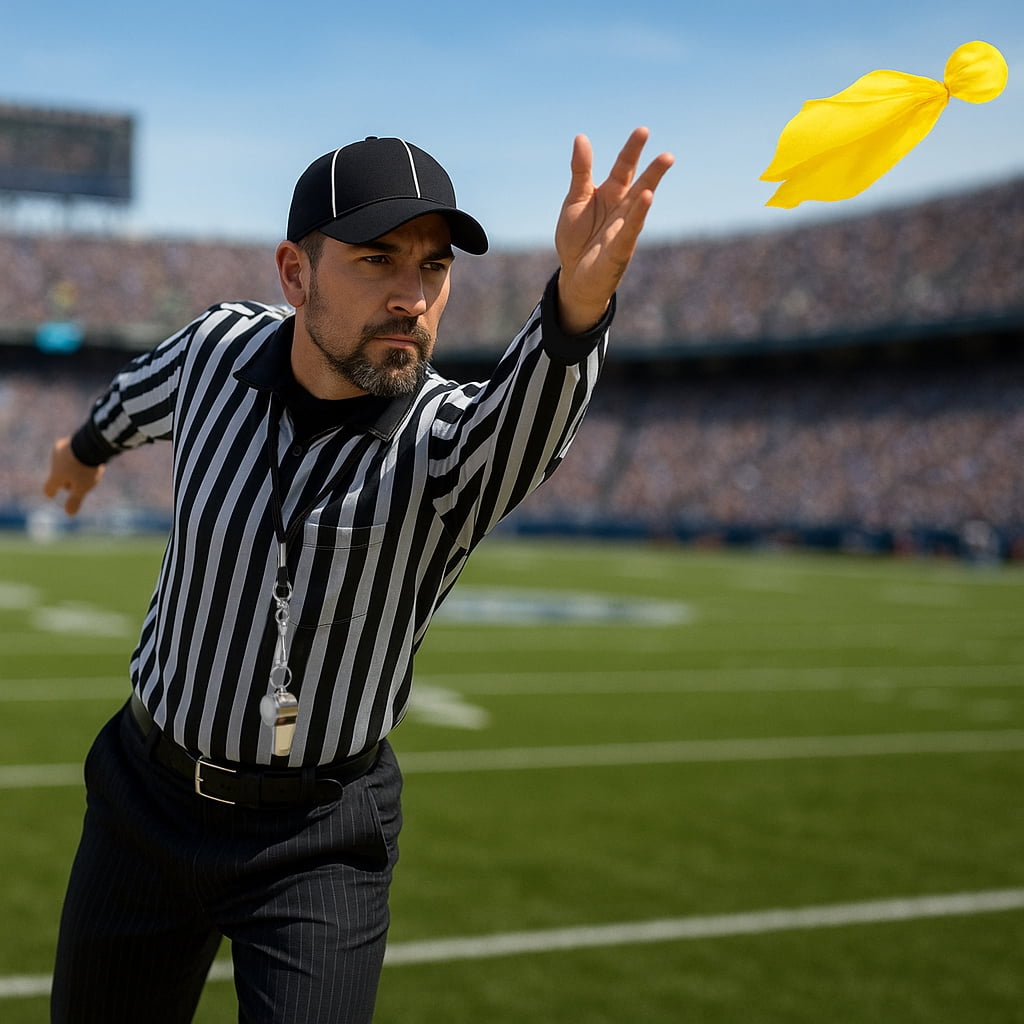 TOPTIE Referee Accessories Referee Hat and Whistle Penalty Flag Set Sporting Goods for Men Football