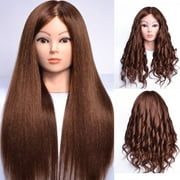 Real Hair Mannequin Head for Styling - Professional Barber Training Tool for Cutting, Braiding & Heat Styling
