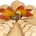 thumbnail image 5 of Northlight Burlap and Wooden Petals Pumpkin Fall Harvest Decoration - 10" - Beige, 5 of 6