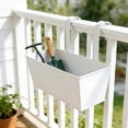 thumbnail image 6 of NWOKYZGH 1 Pack Metal Iron Hanging Flower Pot, Oval Railing Planter Fence Garden Balcony Planter Hanging Plant Pot Metal Bucket Flower Holders with Detachable Hooks for Outdoor Indoor Home Décor, 6 of 6
