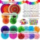 thumbnail image 2 of Decoraciones para fiestas Decoración del festival de cumpleaños - 33 piezas Guirnalda de banderines de confeti de abanico de pompones de papel multicolor para decoración de fiesta, 2 of 5