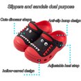 thumbnail image 3 of Kids Boys Girls Dinosaur Slippers Toddler Slip On Lightweight Beach Pool Sandals (Red) 15, 3 of 5