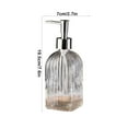 thumbnail image 3 of Vertical Stripe Textured Glass Soap Dispenser Bottle 350ml Refillable Pump Container for Shampoo Shower Gel Liquid Hand Wash in Multiple Colors, 3 of 7