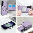 thumbnail image 4 of Decase for Samsung Galaxy A14 5G Flip PU Leather Back Cover with 2-in-1 Detachable Magnetic Wallet with 5 Card Slots Compatible Mag-Safe and RFlD Blocking Kickstand and Wireless Charging,Purple, 4 of 6