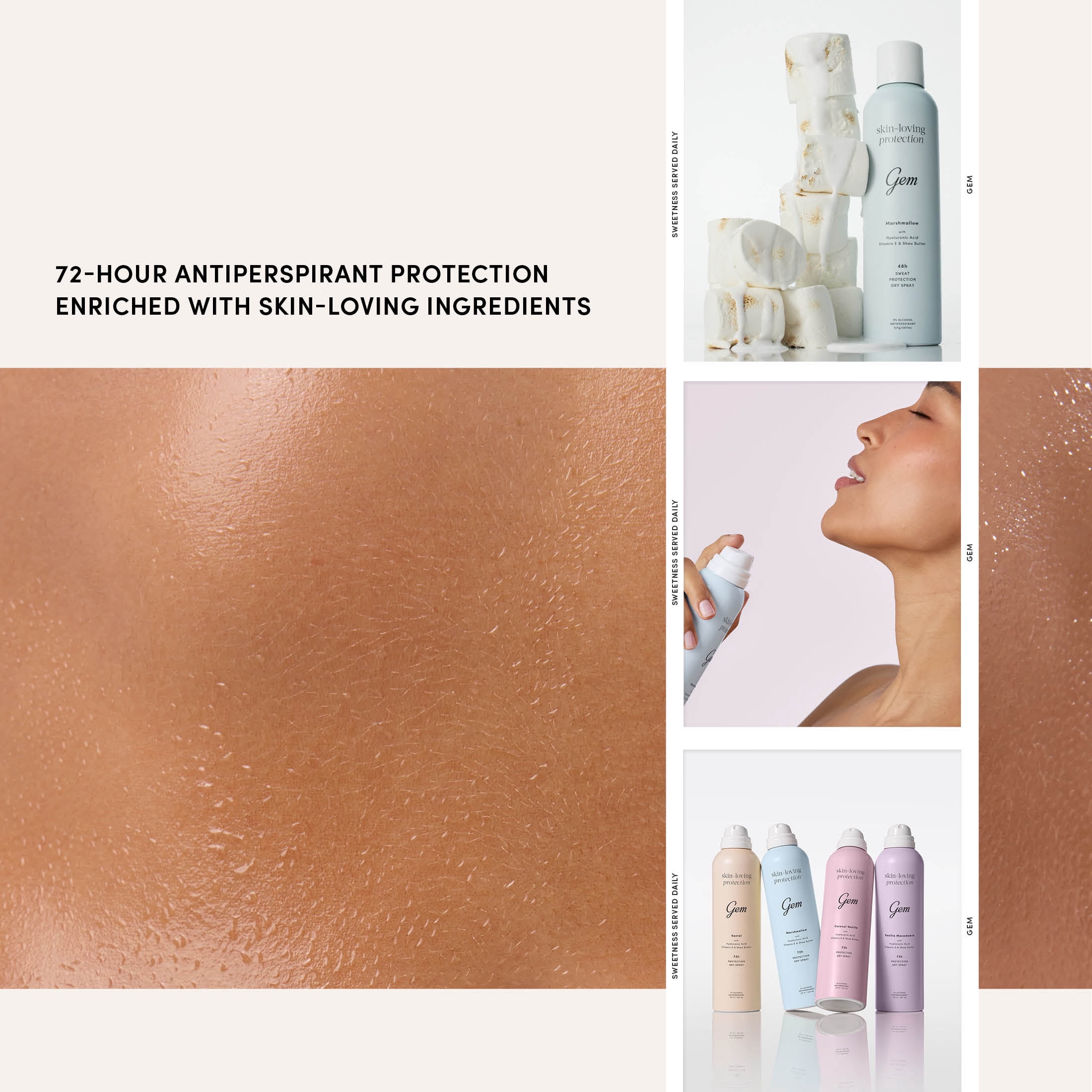 Gem Skin-Loving 72hour Protection Antiperspirant Deodorant Spray: Marshmallow 3.8 oz