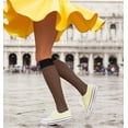 thumbnail image 6 of Sheer Knee High Socks, 6 Pairs 20D Premium Silky Soft Nylon Stockings Control Top Reinforced Toe, 6 of 6