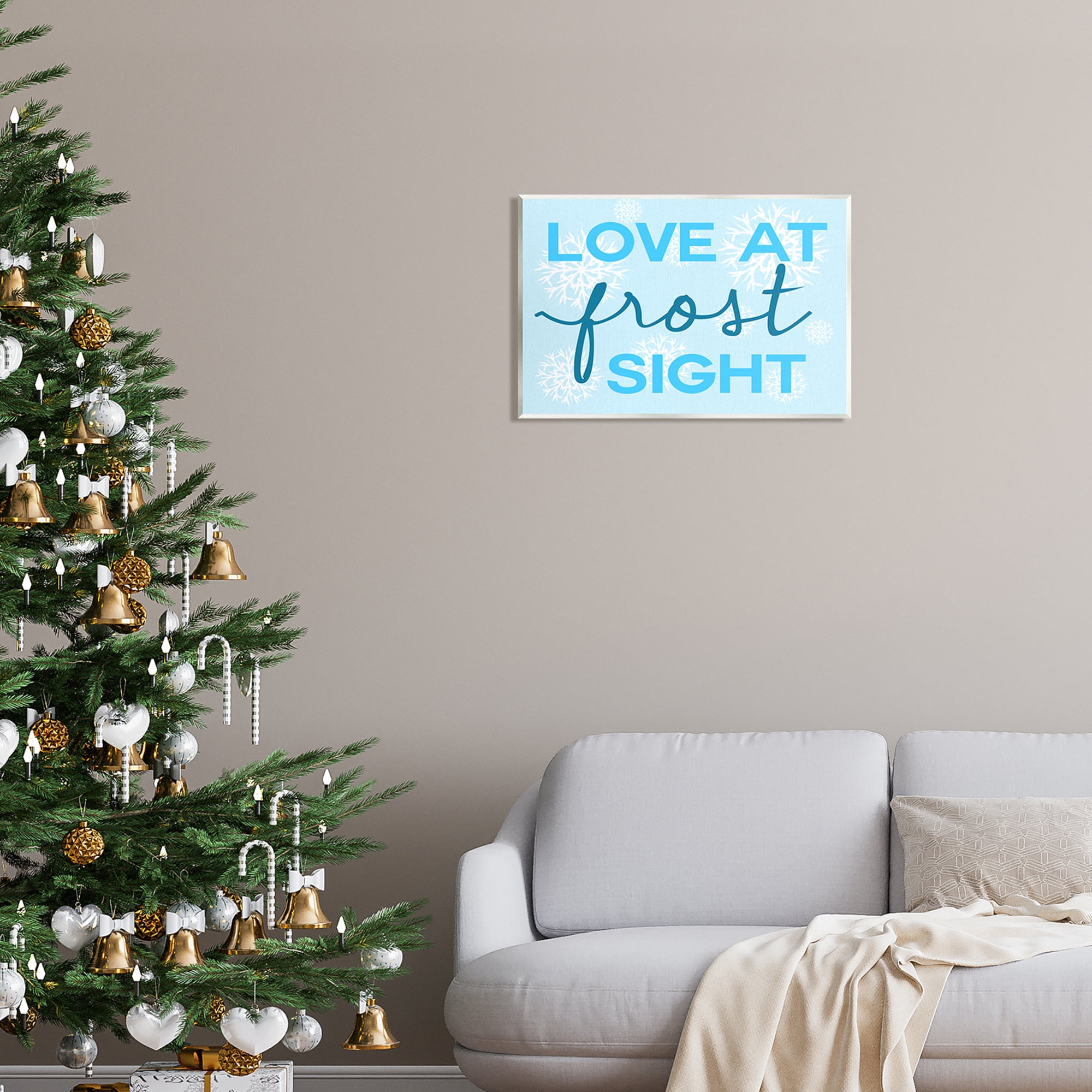 Stupell Industries Love at Frost Sight Pun Holiday Painting Unframed Art Print Wall Art, 19 x 13