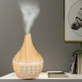 thumbnail image 4 of PureCasa Household Aroma Diffuser with LED Colorful Lights, 300ml Wood Grain Vase USB Desktop Aromatherapy Oil Diffusers, Quiet Portable Humidifiers for Bedroom, 1PC, B, 4.3"x4.3"x5.7", 4 of 8