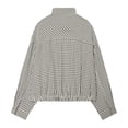 thumbnail image 5 of Norvella Womens Gingham Bomber Jackets Zip Up Stand Collar Long Sleeve Oversized Cropped Relaxed Fit Lightweight Windbreaker Coats, 5 of 8