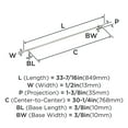 thumbnail image 2 of Amerock Bar Pulls 30-1/4 inch (768mm) Center-to-Center Polished Nickel Cabinet Pull, 2 of 4