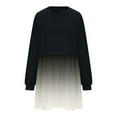 thumbnail image 3 of Lindreshi Fall Dresses for Women 2025 Homecoming Dresses Fashion Women's Casual Over Sized Sweatshirt Long Sleeve Dress Round-Neck Ladies Patchwork Mini Dresses, 3 of 4