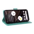 thumbnail image 5 of Designed for Google Pixel 7A Case Wallet,Women Flip Folio Cover with Butterfly & Flower Embossed PU Leather Stand Credit Card Holders Slots Wrist Strap Shockproof Phone Case,Green, 5 of 11
