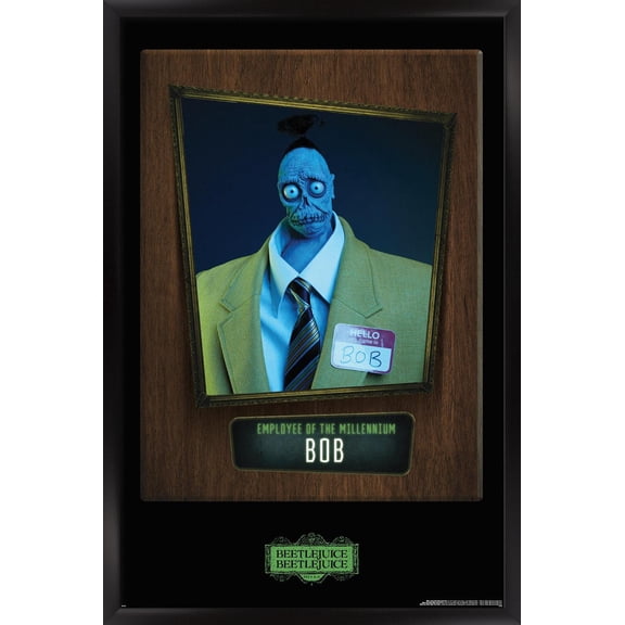 Beetlejuice Beetlejuice - Employee Of The Millennium (Bob) Wall Poster, 14.725" x 22.375" Framed