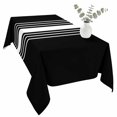 thumbnail image 2 of Black White Stripe Table Cloth Waterproof Tablecloths, Modern Rustic Vertical Striped Tablecloth Dining Table Cover for Kitchen Party Tabletop Outdoor, Rectangle Tablecloth 60x120 Inch, 2 of 9