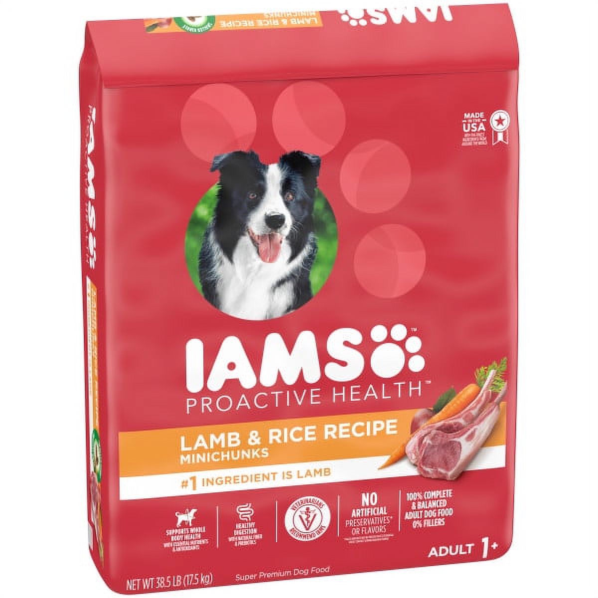 IAMS Minichunks Adult Dry Dog Food Lamb & Rice Recipe Dog Kibble, 38.5 lb. Bag - image 5 of 11