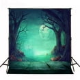 thumbnail image 2 of ABPHOTO Polyester Hallween Backdrop for Photography Green Moon Night Photocall Bakcground for Kids Halloween Party Studio Photos 5x7ft, 2 of 4