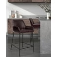 thumbnail image 4 of KATDANS Counter Height Stools-24 Inch Bar Chair PU Leather, Bar Stools Set of 2 with Back and Arms-Kitchen Stools for Kitchen, Living Room, Pub, Bistro, Dark Brown, 4 of 9
