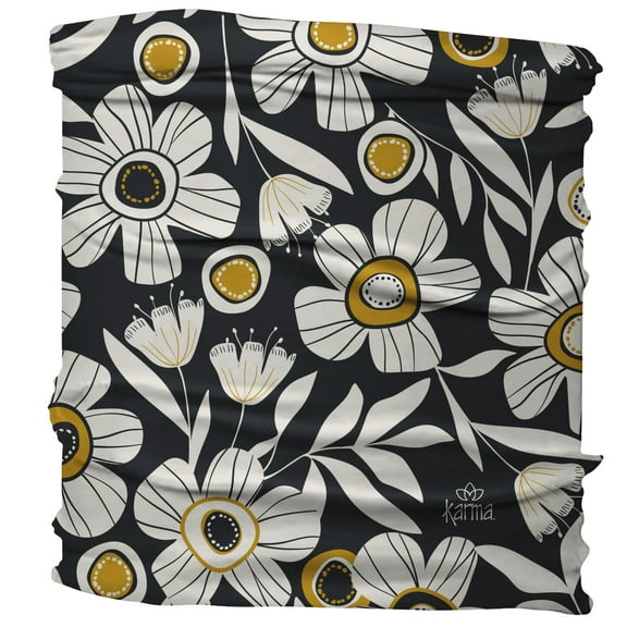 Karma Medium Headband B&W Floral