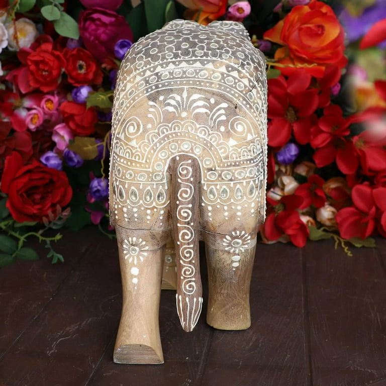 Cottage Handicraft Mango Wood Hand Crafted Elephant Large with Free Elephant Gift