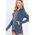 thumbnail image 2 of Simply Fashion Slub TERRY ZIP UP Hoodie Jacket,DUSKBLUE,LARGE, 2 of 4