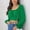 Green, variant on KIHOUT Tops For Women Clearance Women's Casual Fashion Summer T-neck Puff Sleeve Solid Color Shirt Top Blouse