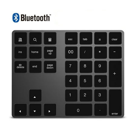Mini Keypads Aluminum Wireless Numeric Keypad BT Pad 34 Keys External Number Keyboard Shortcut BT Wireless