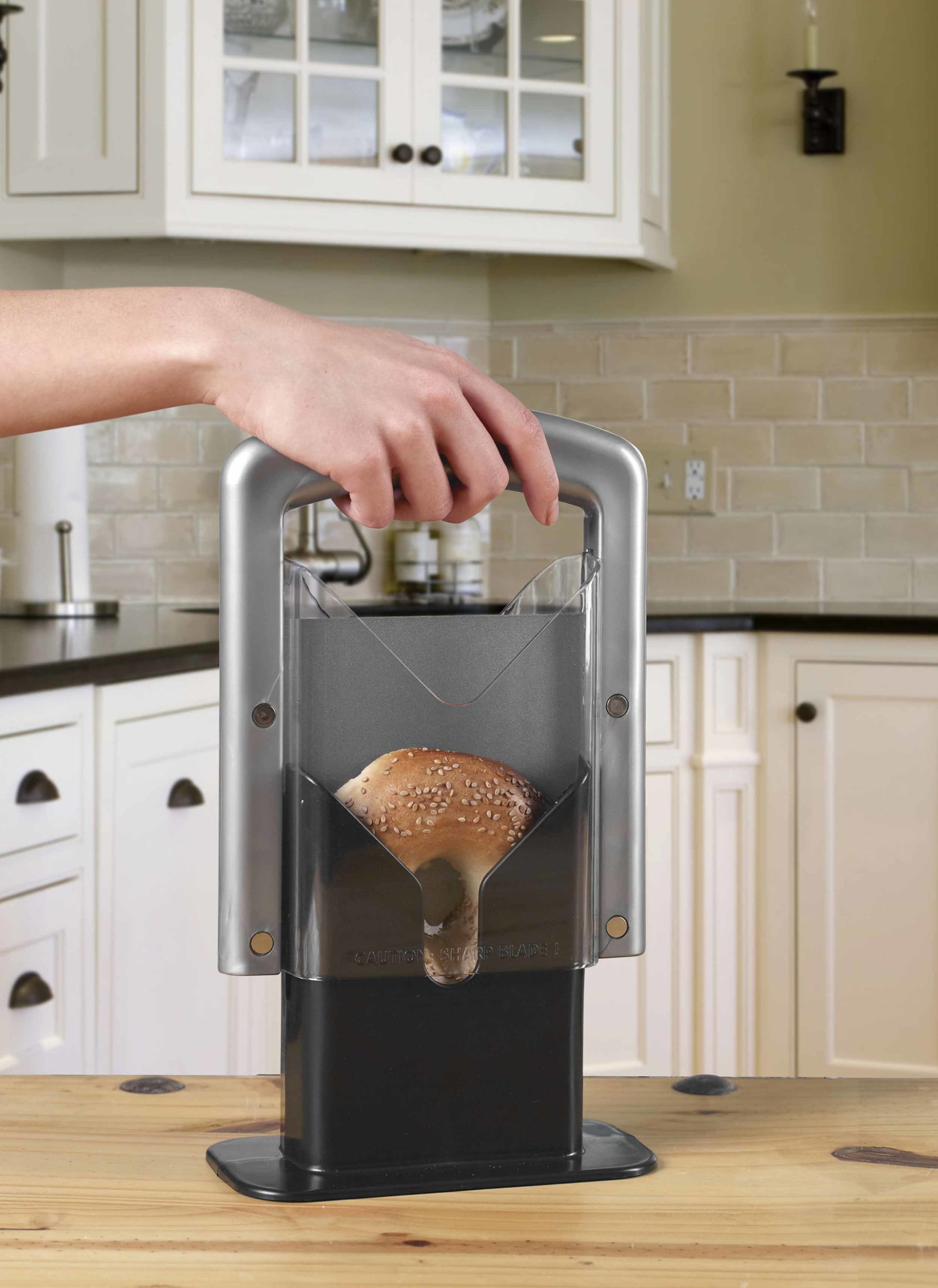 Hoan Dishwasher Safe Bagel Biter Guillotine in Silver