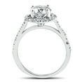 thumbnail image 3 of Pompeii Certified 2 1/3Ct Round Diamond Halo Engagement Ring 14k White Gold Lab Grown, 3 of 5