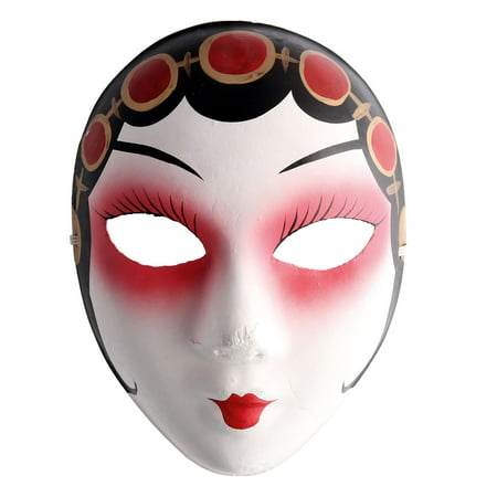 Halloween Pulp Hand Painted Facial Decoration Peking Opera Face Mask Multicolor