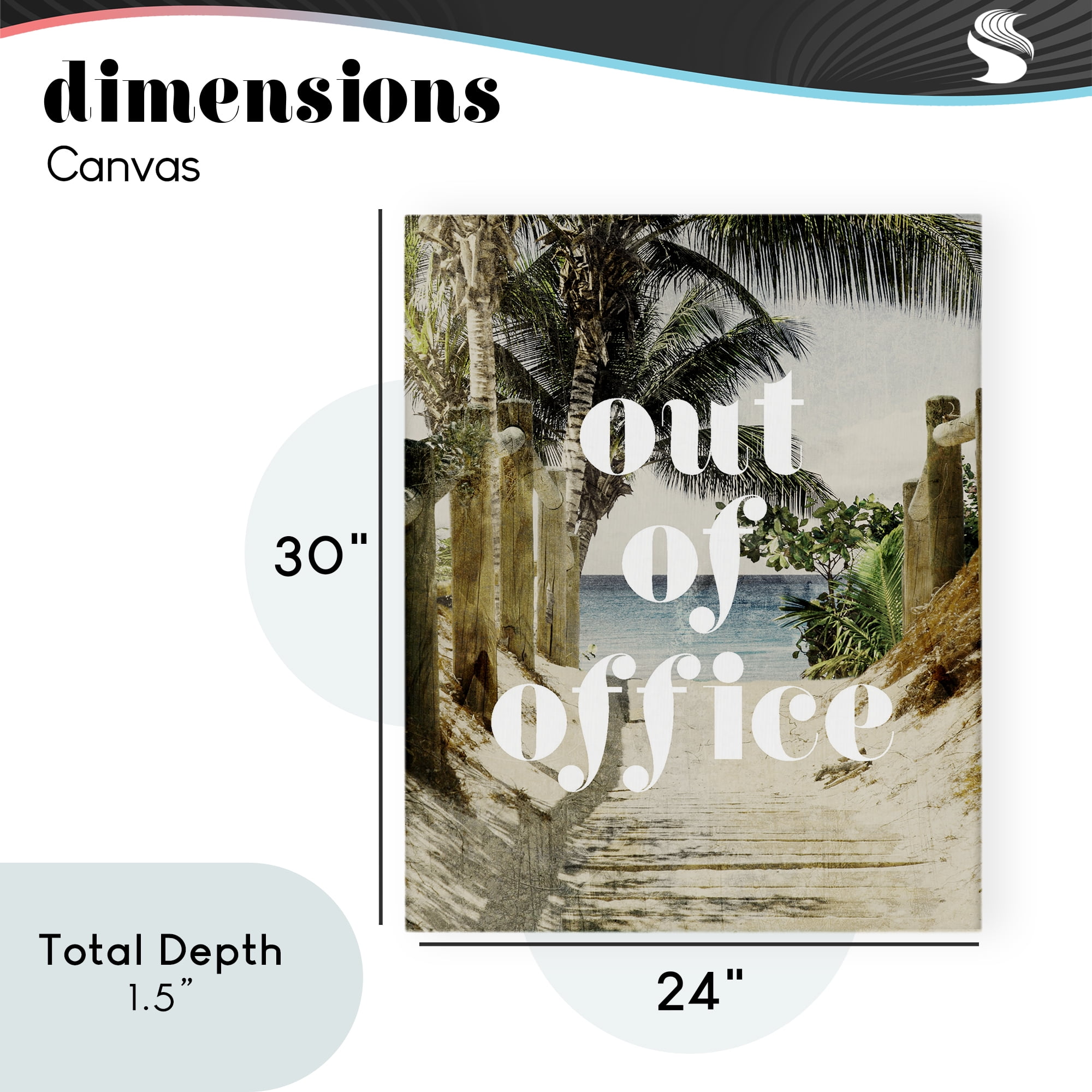 Out of Office Beach Path Canvas Wall Art, design by Lil' Rue
