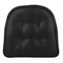 Gripper Non Slip 15" x 16" Faux Leather Black Chair Cushion