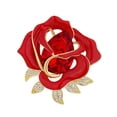 thumbnail image 2 of Hyasfey Elegant Red Rose Flower Shape Brooch Shining Rhinestones Inlaid Pin Evening Gown Dress Badge Coat Party Accessories, 2 of 7