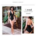 thumbnail image 5 of Trajes de baño de una pieza con cuello en V para mujer Trajes de baño con espalda abierta y espalda descubierta Trajes de baño con recorte de pierna alta,negro,l Feliz Sencillez, 5 of 5