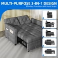 thumbnail image 4 of Dextrus 55" Modern Convertible Sofa Bed with Pull Out Bed, Upholstered Loveseat Sofa Couch with Adjustable Backrest, Gray, 4 of 10