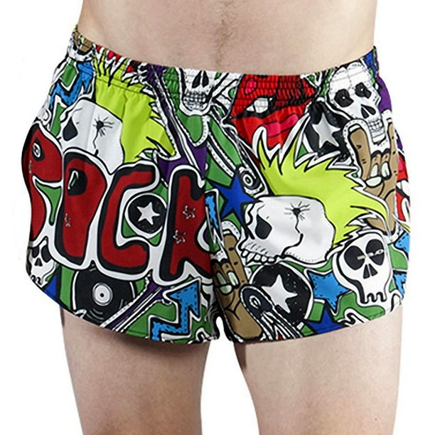BOA BOA Men's Stretch 1" Elite Printed Split Running Shorts Walmart