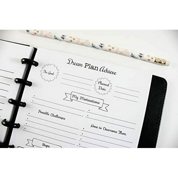 Goal Planner Inserts for 8 Disc Planners