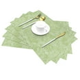 thumbnail image 2 of LNWH Green Abstract Flower Pattern Placemats, 6 PCS Heat Resistant Washable PVC Table Mats, 18"x12", 2 of 6