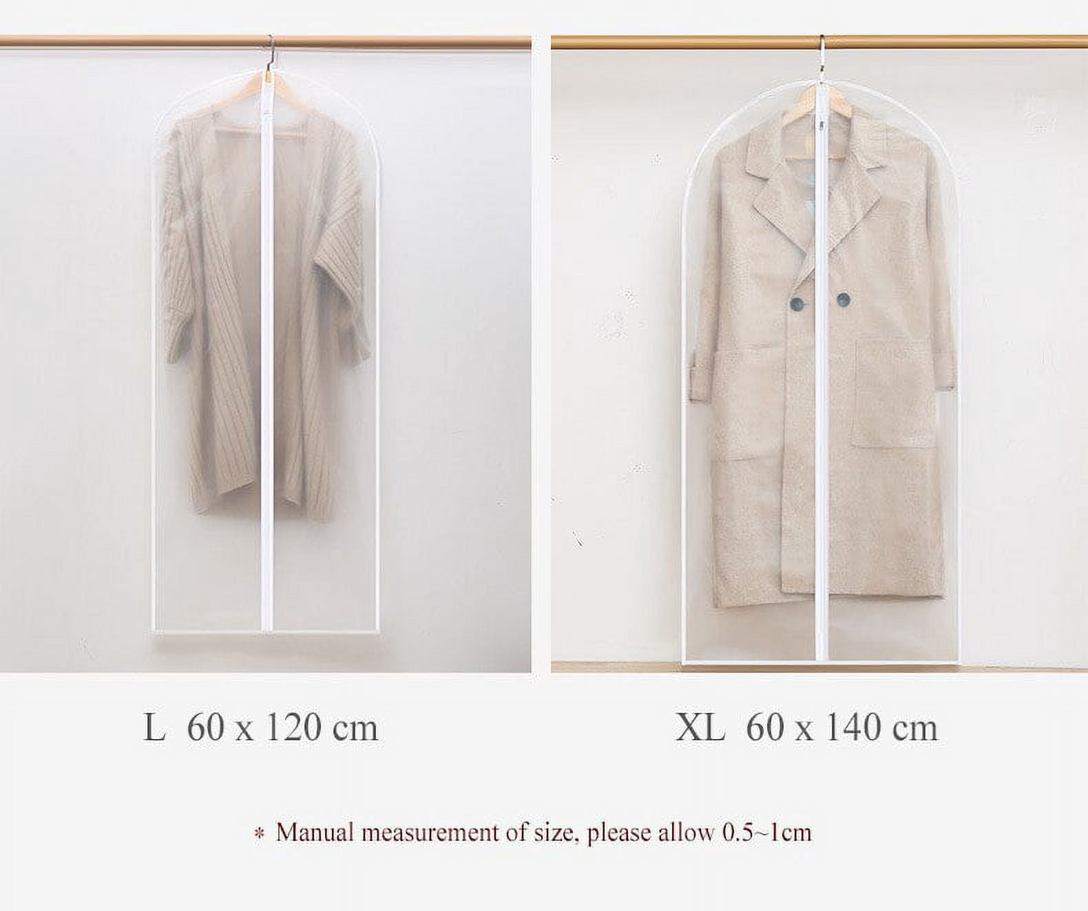 Hanging Garment Bag Lightweight Clear Full Suit Bags Moth-Proof Breathable Dust Cover for Closet Clothes Storage