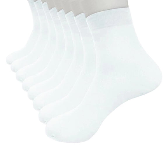 4 Pairs Thin Breathable Crew Socks for Men Moisture-wicking Casual Socks,white