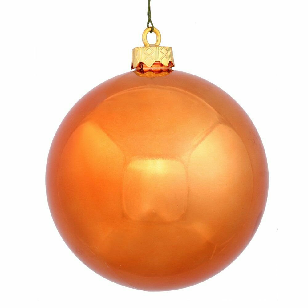 Shiny Burnt Orange Plastic 2.75inch Ball Ornaments (Pack of 12