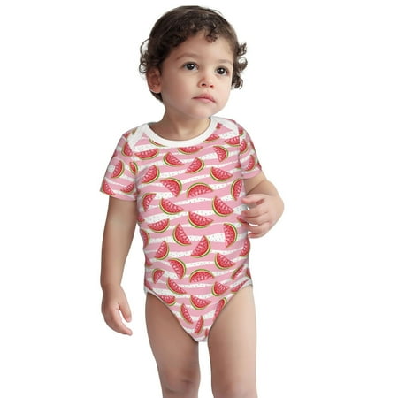 

Fotbe Cute Watermelon Pattern Unisex-baby Short-sleeve Bodysuit Short Sleeve Bodysuits One-piece 100% Organic Cotton for Infant Baby Boys Unisex-18 Months