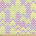 thumbnail image 1 of Abstract Fabric by the Yard, Colorful Horizontal Zigzags on a Plain Background, Upholstery Fabric for Dining Chairs Home Decor Accents, Multicolor by Ambesonne, 1 of 5