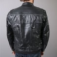 thumbnail image 4 of Hot Leathers JKM1004 Men's Leather Vented Scooter Jacket with Reflective Piping 48, 4 of 5