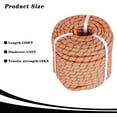 thumbnail image 2 of ALL-CARB 1/2 x 150FT, High Force Braided Polyester Arborist Tree Rope, 24 Strand Bull Rope, Extra Abrasion Resistant, UV Resistant Heavy Duty Tree Rope for Swings,Camping(Orange, Blue, Black), 2 of 2